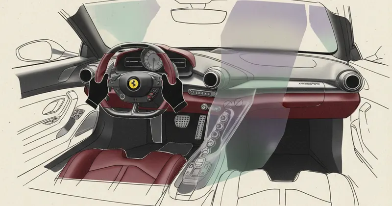 Ferrari के पहले EV का इंटीरियर रिवील, पुराने डिज़ाइन का टच