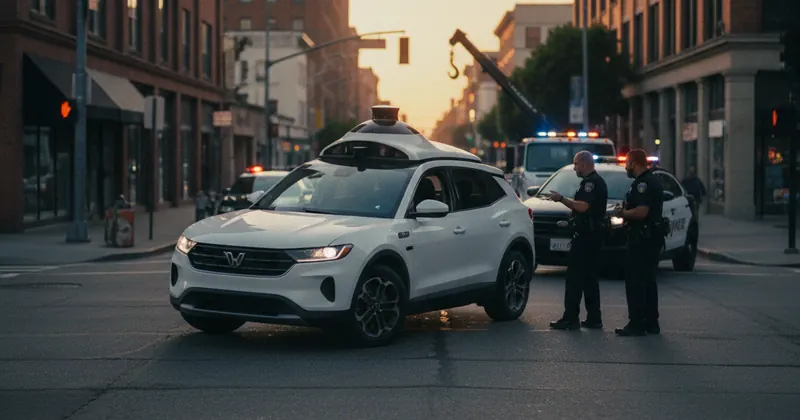 Waymo रोबोटैक्सी फंसी, मदद के लिए पुलिस पहुंची।