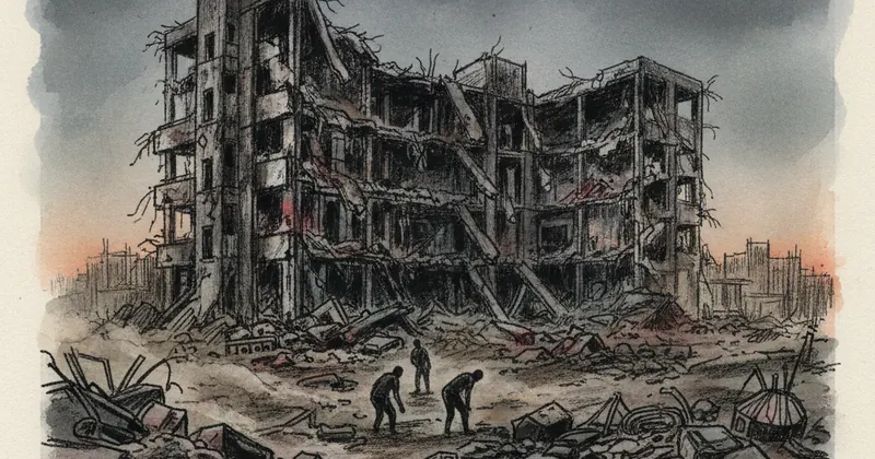 अल-शिफा अस्पताल के खंडहरों का भयावह दृश्य।