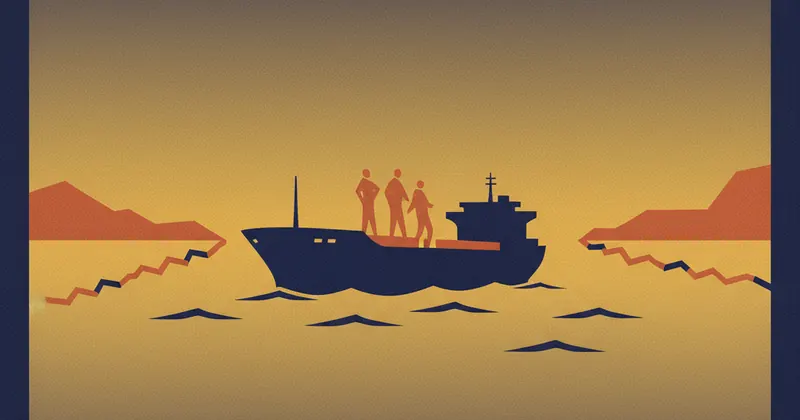 जलडमरूमध्य में फंसे नाविकों की दुर्दशा।