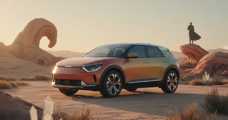 Kia की नई इलेक्ट्रिक SUV EV3 का शानदार लुक।