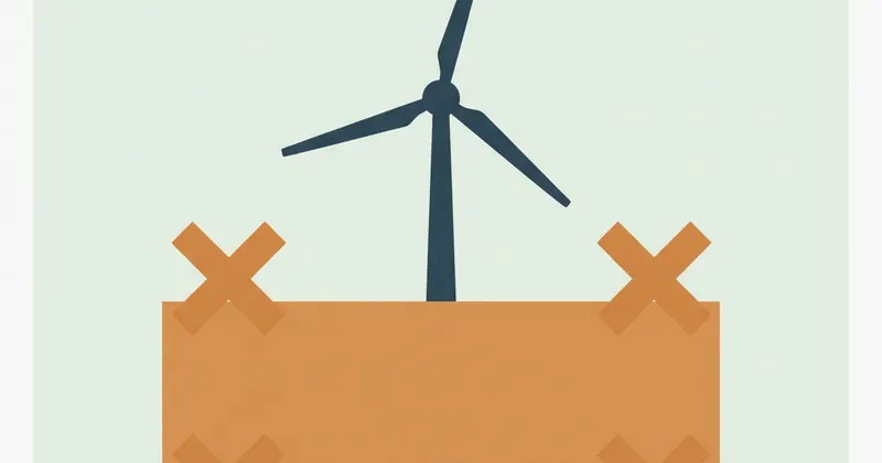 ऑफशोर विंड टर्बाइन्स का दृश्य।