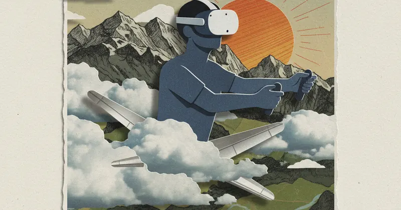 PS VR2 के साथ उड़ान भरते प्लेयर्स।