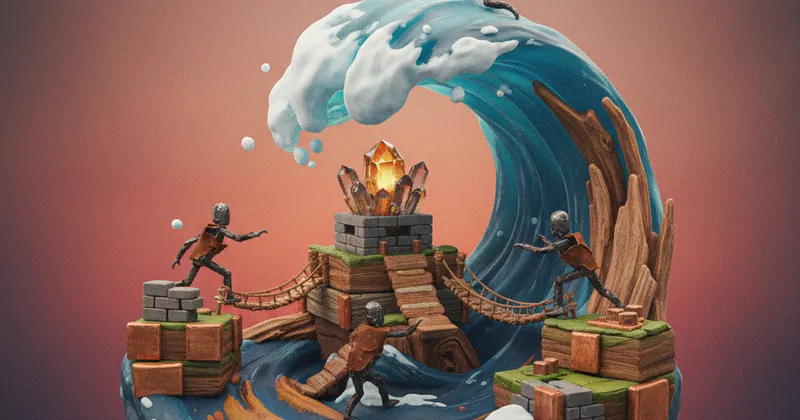 Fortnite Escape Tsunami मैप का एक दृश्य।