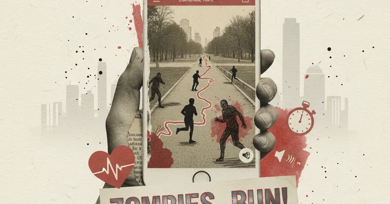 Zombies, Run! ऐप का इंटरफेस।