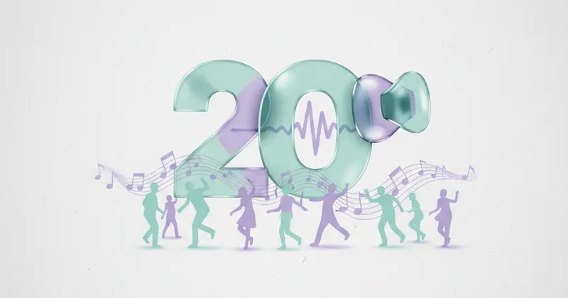 Spotify के 20 साल पूरे होने का जश्न।